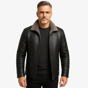 Jaqueta Masculina em Couro com Forro de Cashmere