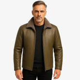 Jaqueta Masculina em Couro com Forro de Cashmere