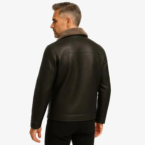 Jaqueta Masculina em Couro com Forro de Cashmere